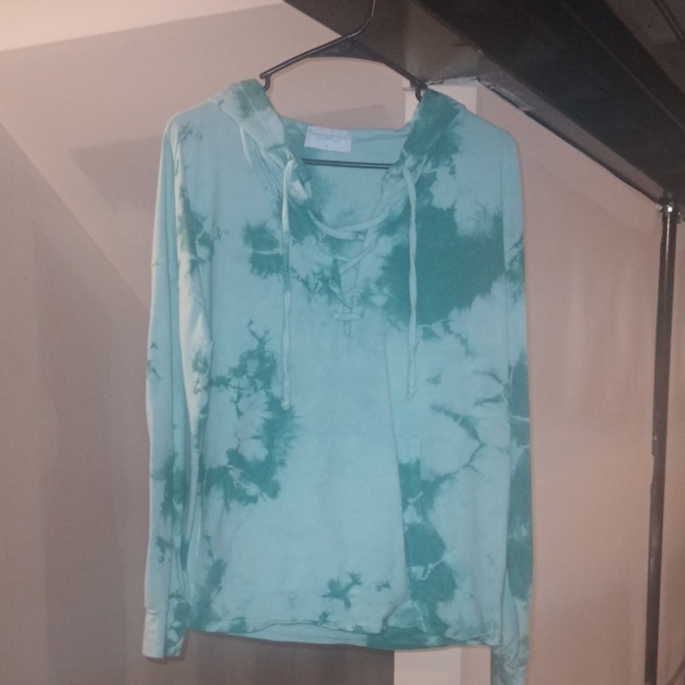 Stylish Green Tie-Dye Women's Hoodie